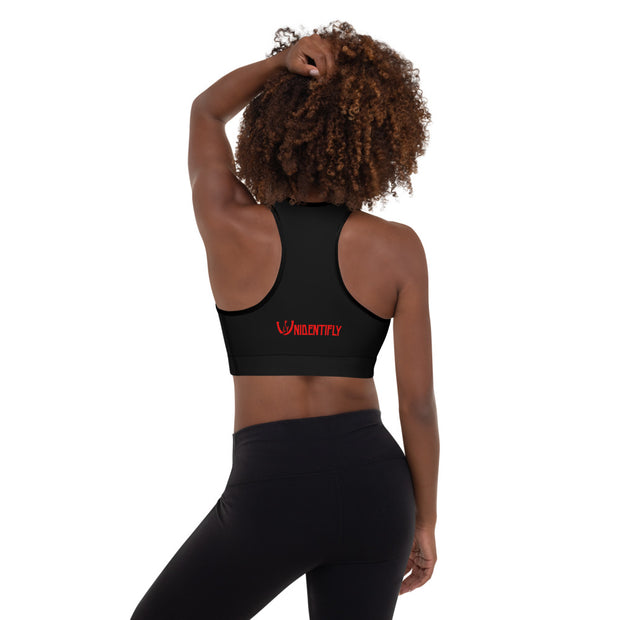 Statement Red Padded Sports Bra - UNIDENTIFLY